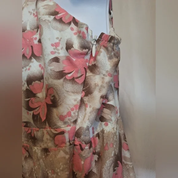 ROMY thin strap floral camisole tank top. Size L. Pink and white - Picture 6 of 12